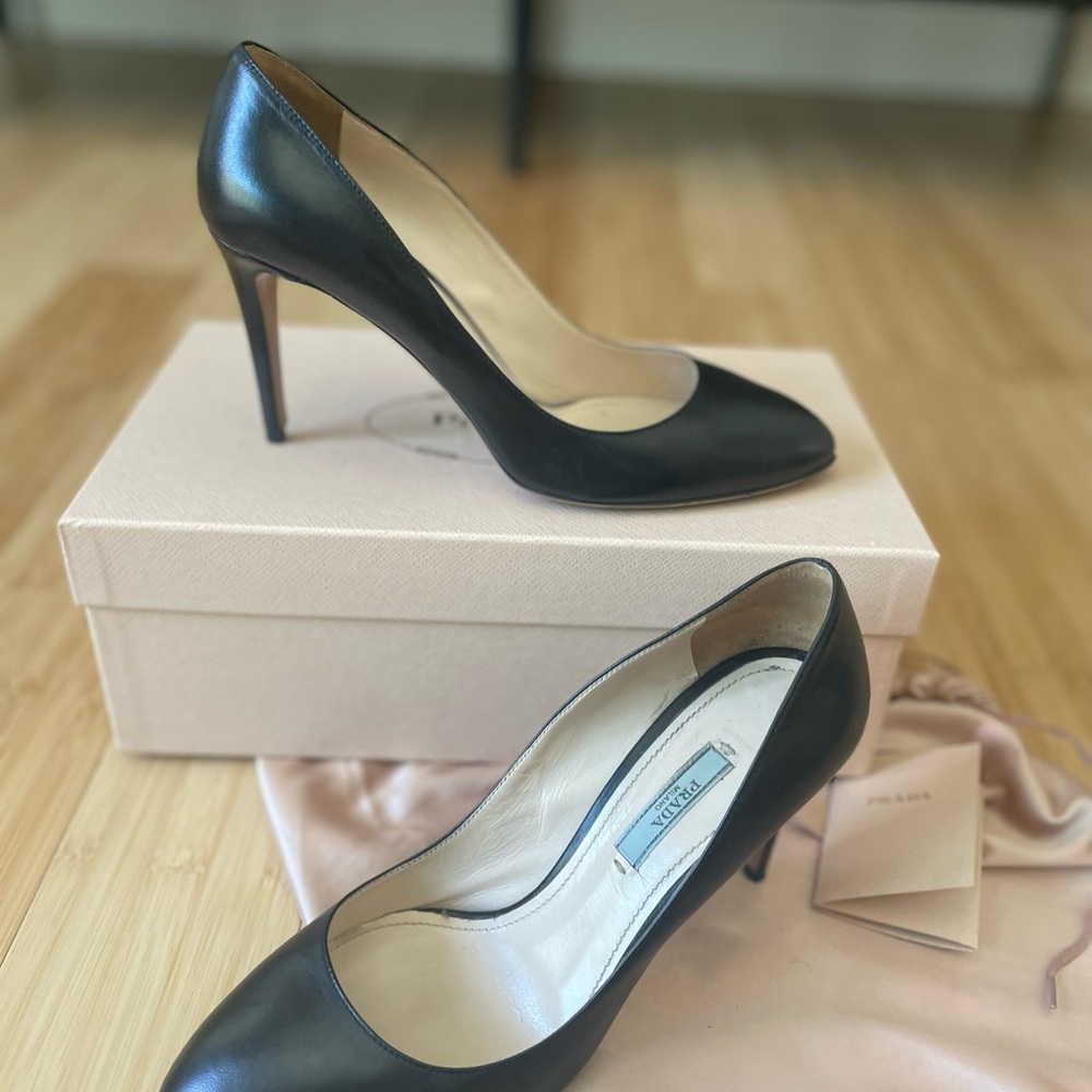 Prada Black Heels in Original Box